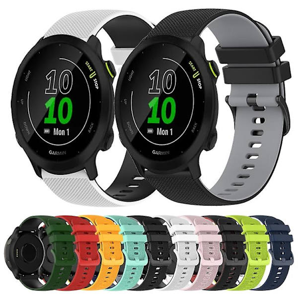 Til Garmin Forerunner 158 20mm Ternet To-farvet Silikone Urrem RXY Red-Black