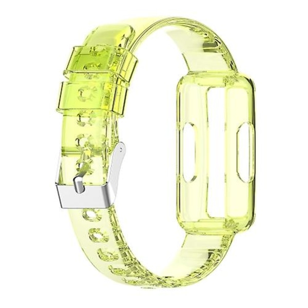 Til Fitbit Inspire 2 Transparent Silikon Integreret Urrem HKZ Transparent Yellow