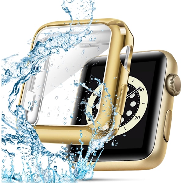 TPU Kevyt 42mm Iwatch Kotelo Ympärivuotinen Suojakalvo Yhteensopiva Apple Watch Series 3 Series 2 Series 1 kanssa, Hopea Kotelo & Kulta Kotelo