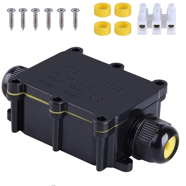 IP68 Waterproof 2-Way Plug Cable Junction Box - Outdoor Coaxial Cable Connection