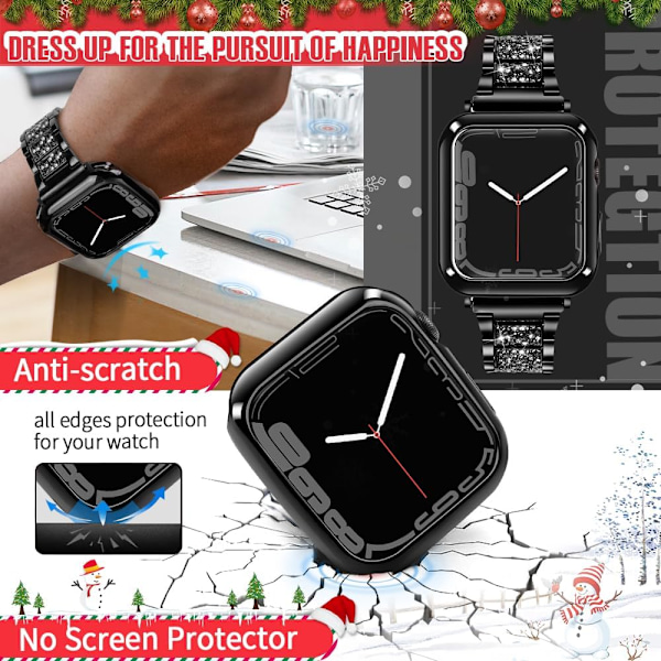 42mm Skal Mjukt Flexibelt TPU Anti-Repskyddande 42mm Iwatch Fodral Kompatibelt med Apple Watch Series 3 Series 2 Series 1, Svart Fodral & Guld Fodral
