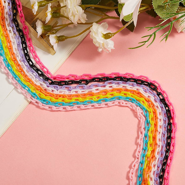 50cm/Stående rektangulär plastkabelkedjor Små färgglada kedjor