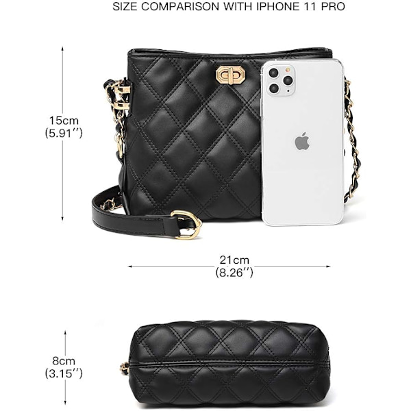 Små Crossbody-tasker til kvinder Punge Fashion Læder Letvægtshåndtasker
