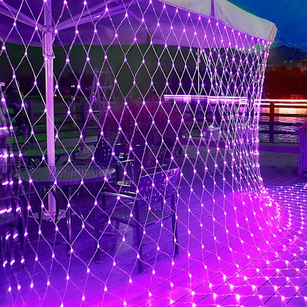 Utomhus Halloween-nätljus, 12FT x 5FT 360 LED julgransnätljus med 8 belysningslägen, anslutningsbara för trädgård, julgran, buskar,