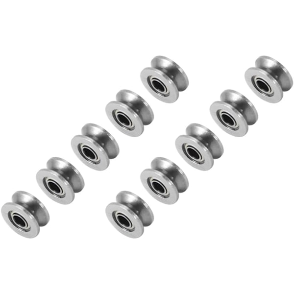 10 stk. V624ZZ Miniature Stål V-Rille Styretrisse Skinne Kugleleje - til Skinnespor Liner Bevægelse