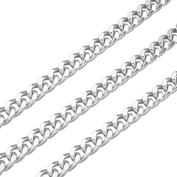 6,56 fod aluminium kantkæder Twisted Links 16,5x13x3,5 mm Sølv