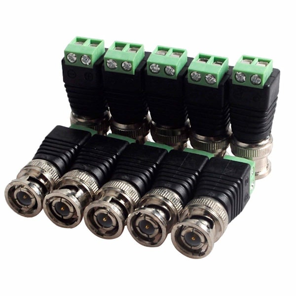 10-pack BNC-kontakt Cat5/Cat6 till BNC-hane-adaptrar