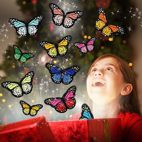 20 stk Butterfly strykejern på lapper - Broderte Sy Applikasjon Reparation Patch