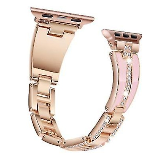 Harpiks med metalrem til Apple Watch Dame Udskiftningsarmbånd til Iwatch Luksus Metalrem (kun