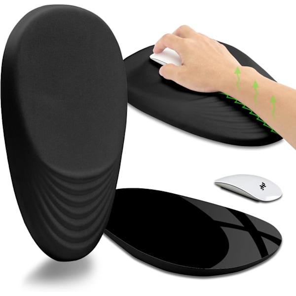 Ergonomiskt handledsstöd för musmatta med stegad kilform, handledsstöd för smärtlindring, handledsstöd för musmatta fylld med minnesskum, karpaltunnelmusmatta för