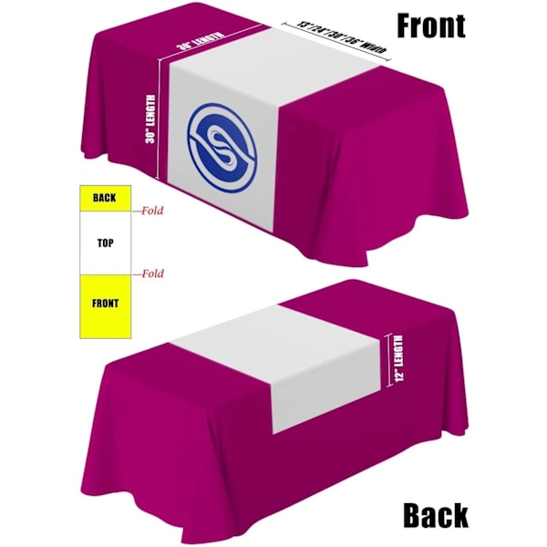 Personlig bordløper med forretningslogo ize bordløpere for Weing Traeshow-arrangementer, fest, Weing, fødselsdag, 24\"x72\" tilpasset Tabl Tilpasset