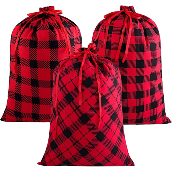 3-pack julbuffelbomullspåsar
