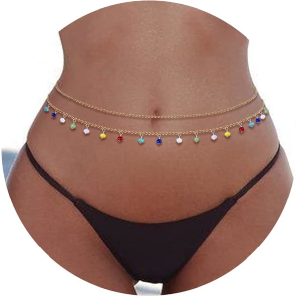 18K guldpläterade midjekedjor Body Chain för kvinnor