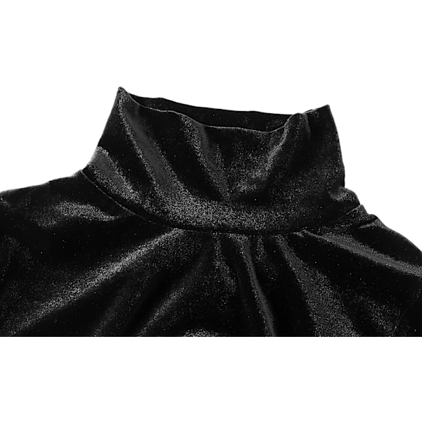 Mock Neck Langærmet Fløyel Minikjole - Elegant Ensfarget, Hofter Innpakket