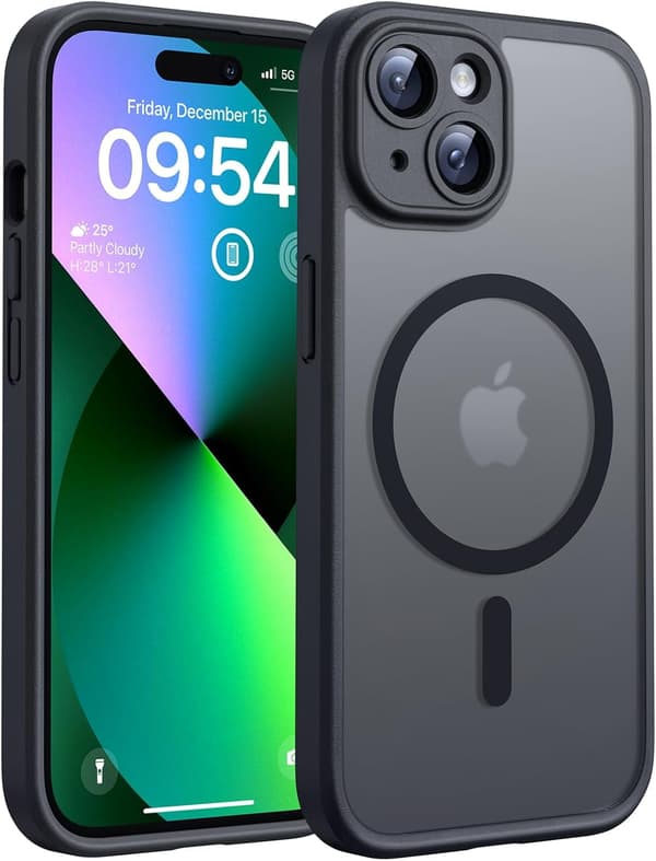 Magnetisk cover til iPhone 13, fuld kamerabeskyttelse - MagSafe-kompatibel, mat sort