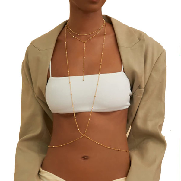 Sjarmerende gullperler Halskjede Body Chain Belly Chain Midja