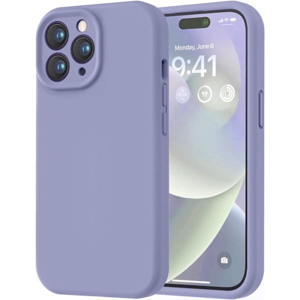 Premium silikonskal för iPhone 14 Pro Max - Repfritt mikrofiberfoder, stötsäkert, 6,7 tum (grå