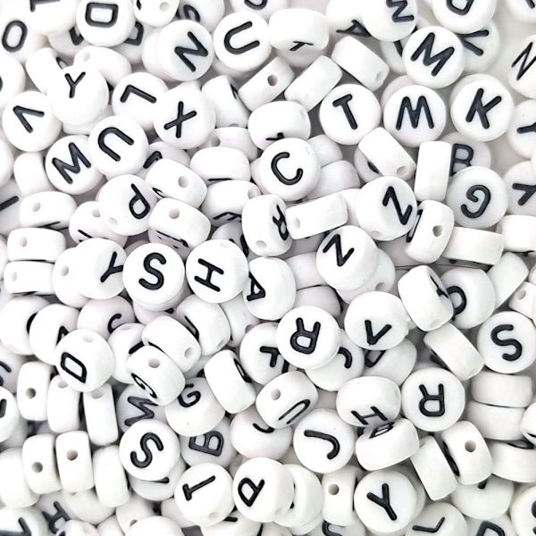 600-delad 7 mm bokstavspärlor set - DIY akryl alfabet bokstavscylinderpärlor