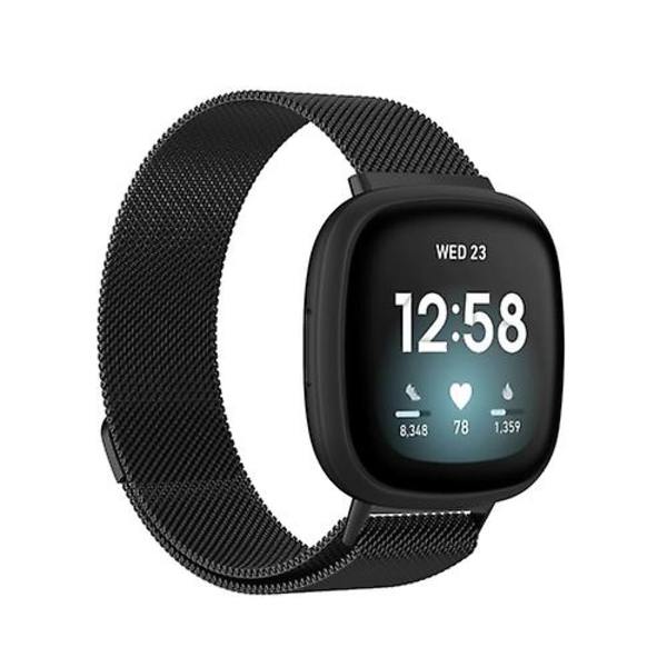 Til Fitbit Versa 3 Milanese Watch Band HMV Black