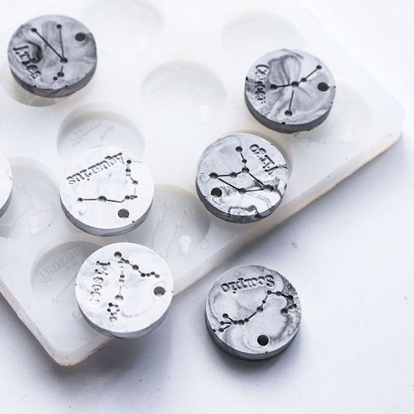 Tolv stjärntecken liten cirkel tecken form DIY aromaterapi tabletter