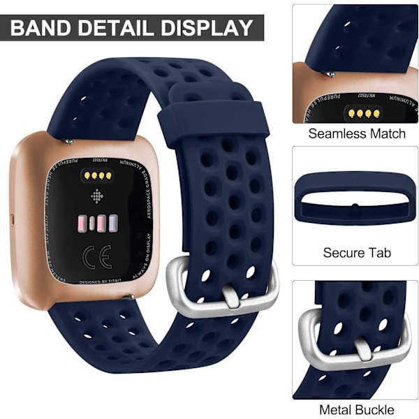 Silikonesportsremme til Fitbit Versa - mænd og kvinder
