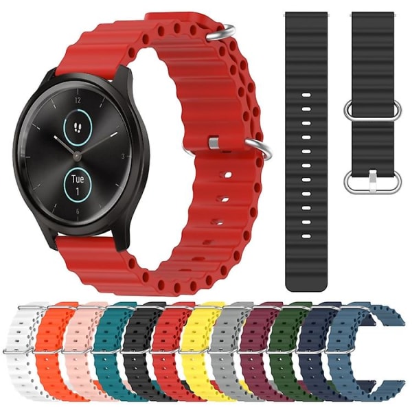 Til Garmin Garminmove Style 20mm Ocean Style Silikone Solid Color Urrem DJQ Orange