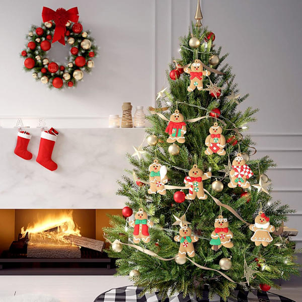 Julepynt til å henge på juletreet - 12-pakning (11 designstiler)