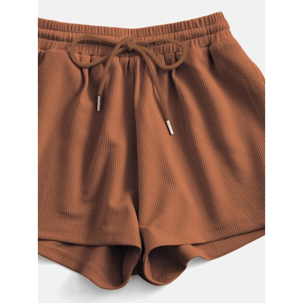 Kvinners One Shoulder Tank Top og Lounge Shorts 2-delt Treningssett