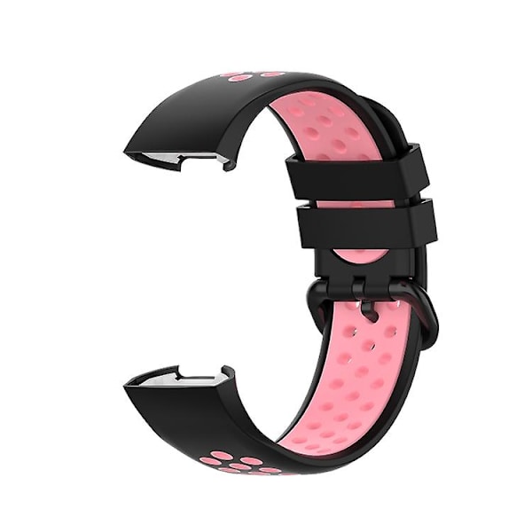 Til Fitbit Charge 4 / Charge 3 Se Watch Button To Farver Silikone Udskiftningsrem Watchband PQU Black Pink