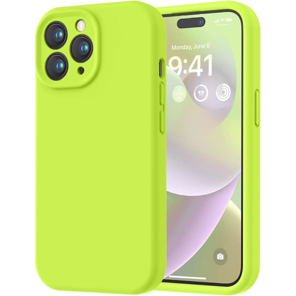 Premium silikonskal för iPhone 14 Pro Max - Reptåligt mikrofiberfoder, stöttåligt