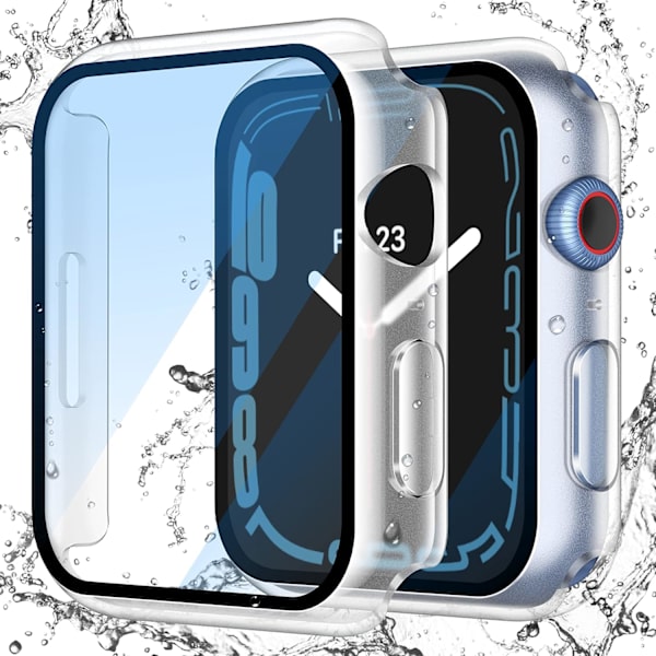 [2-pack] Vattentätt hårt case med härdat glas kompatibelt