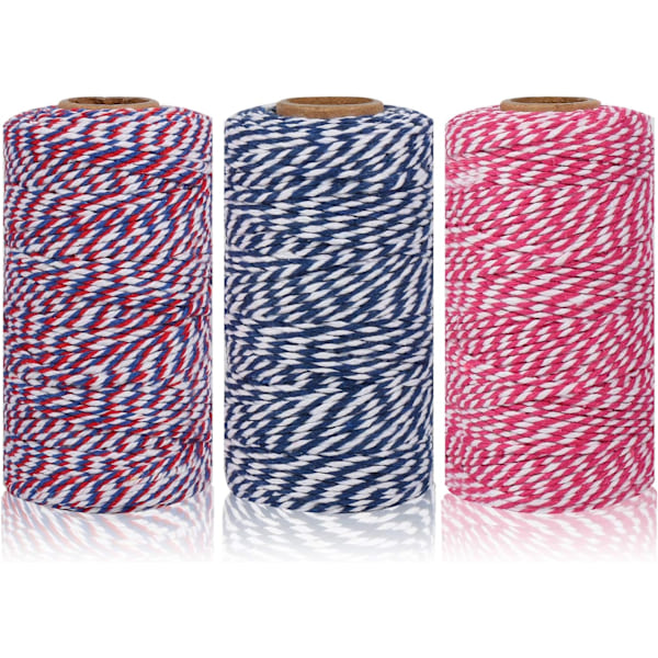 Cotton Twine Cord String 2 mm Bakers Candy Rope Ribbon Twine for Gift Wrapping