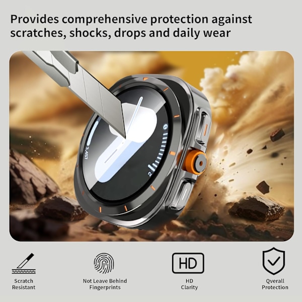 [2 st] Galaxy Watch 7 40mm Skal med Härdat Glas Skärmskydd Full Edge All Around Anti-Repor Ram Skydd, Förvandlar Från Galaxy Watch 7 till