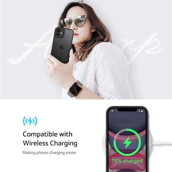 Suunniteltu iPhone 11 -kotelolle, [Tukee langatonta latausta] Pehmeä silikoninen ohut naarmuuntumaton puhelinkotelon suojus iPhone 11 6.1 ih:lle, Musta Musta