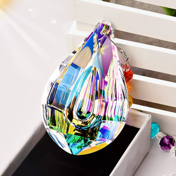 Kristall hängande färgglada konkava teardrop lampprismor