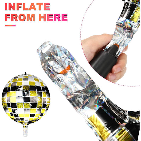 5 stk 22 tommers 4D disco ballonger store