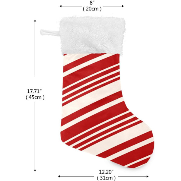 Jule-Strømpe, Personlige Jule-Strømper 2-pakning Jule-Rød Hvid Stribet 45,7 cm Jule-Strømper Hængende Ornament Pejs til Bygning