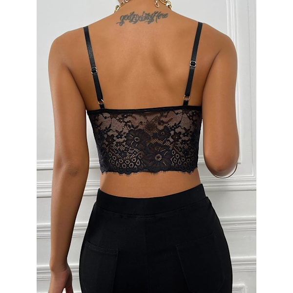Kvinnors spets casual camisole cami crop tank toppar underkläder bustier spaghetti