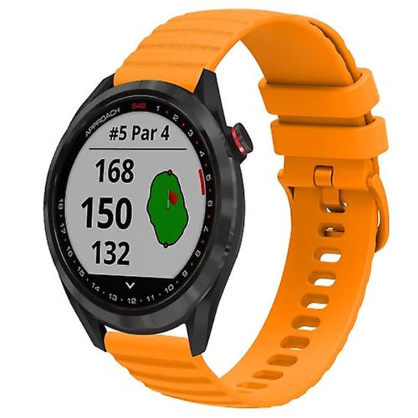 För Garmin Approach S40 20mm vågigt prickmönster enfärgat silikon klockarmband IMF Yellow