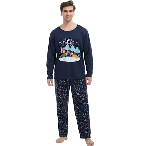 Julfamilj matchande pyjamas röda semester pjs set bomull nattkläder