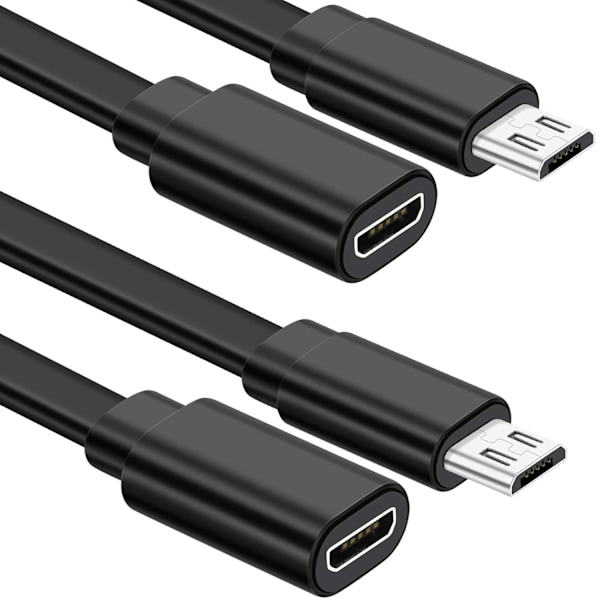 2-pack Micro USB-förlängningskabel 10 fot/3 meter hane