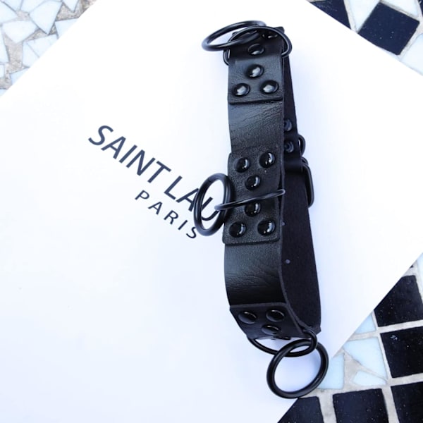Svart Punk Choker Halsband PU Läder Gotisk Krage Hals Choker Spiker för Kvinnor