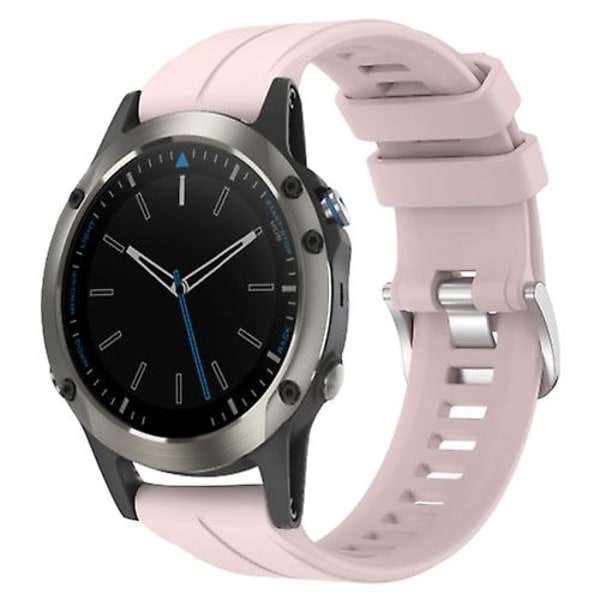 Til Garmin Quatix 5 22mm Solid Color Silikonurrem RXU Pink