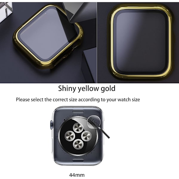 Guld hårdt etui, der er kompatibelt med Apple Watch Series 6 SE Series 5
