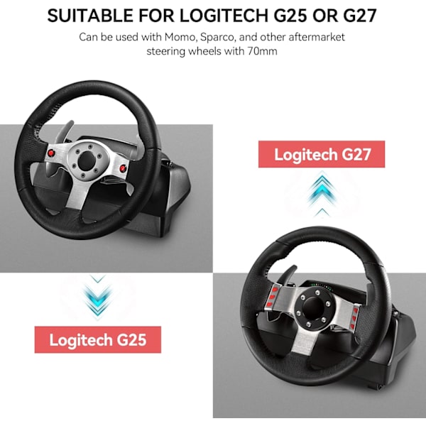 Adapterplatta för ratt till Logitech G25 G27 Sparco Stock Set 70MM
