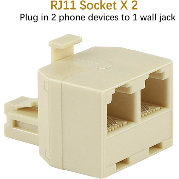 Rj11 Duplex vægudtag Adapter Dual Phone Line Splitter Wall