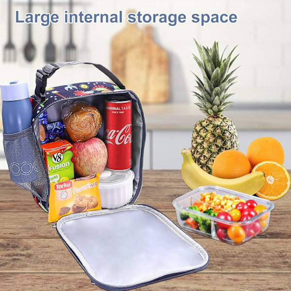 Lunsjpose for barn, Dinosaur isolert blå lunsjboks Snackboks