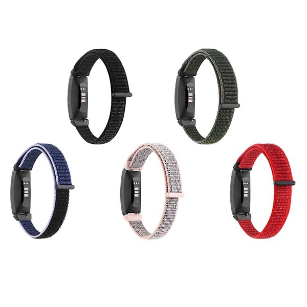 För Fitbit Inspire 2 Nylon Loop Strap Watch Band LIC Army Green