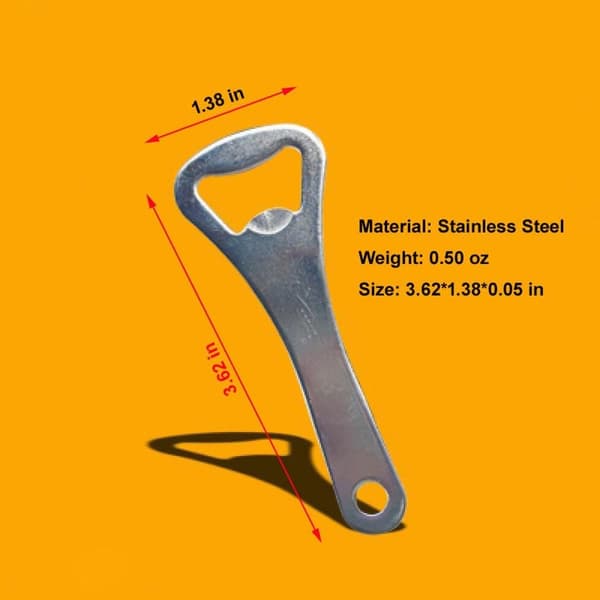 Flaskeåbner Bulk, 20 stk. 9,1 cm Rustfrit Stål Ølflaskeåbner Nøglering Engros til Bar, Restaurant, Bartender og Køkken (Sølv)
