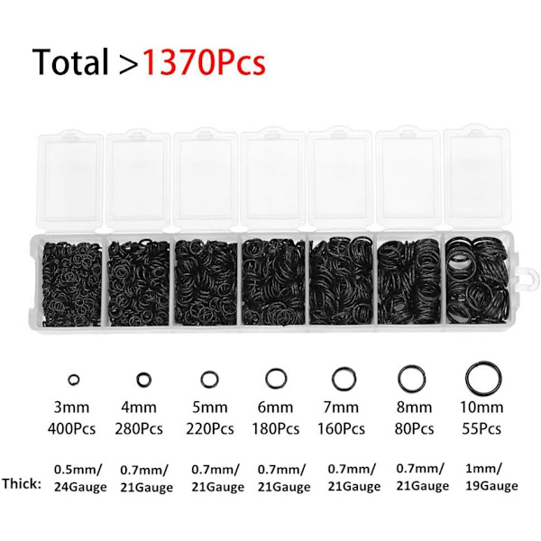 1370st Assorterade Hoppringar Delade Ringar - Smycken Findings Connector